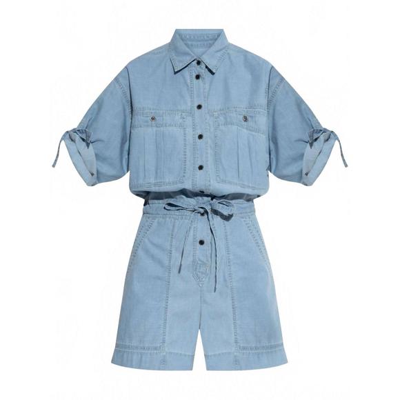 NEW ISABEL MARANT vally short jumpsuit in light blue - Picture 3 of 3